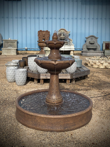 Two Tier Charlotte Fountain on Pool
